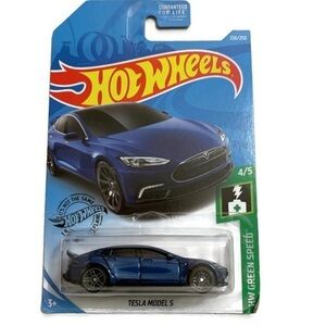 Hot Wheels 2019 Hw Green Speed Tesla Model S, Blue